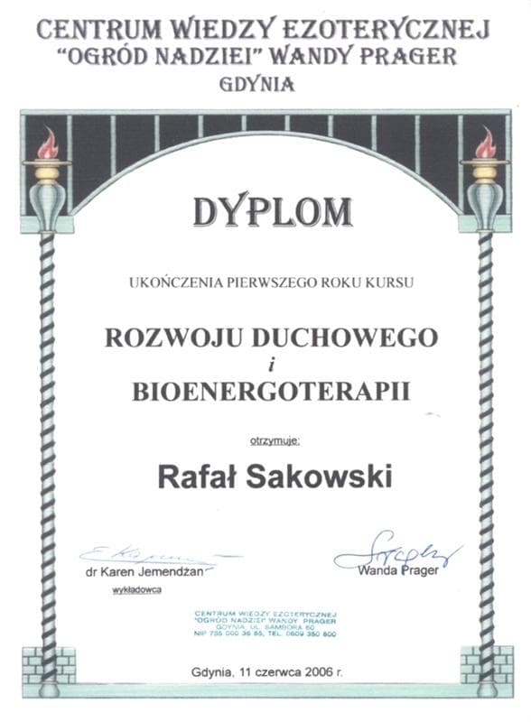 Certyfikat Rafała Sakowskiego 22