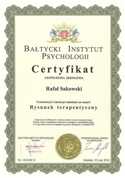 Certyfikat Rafała Sakowskiego 26