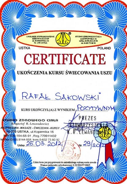 Certyfikat Rafała Sakowskiego 30