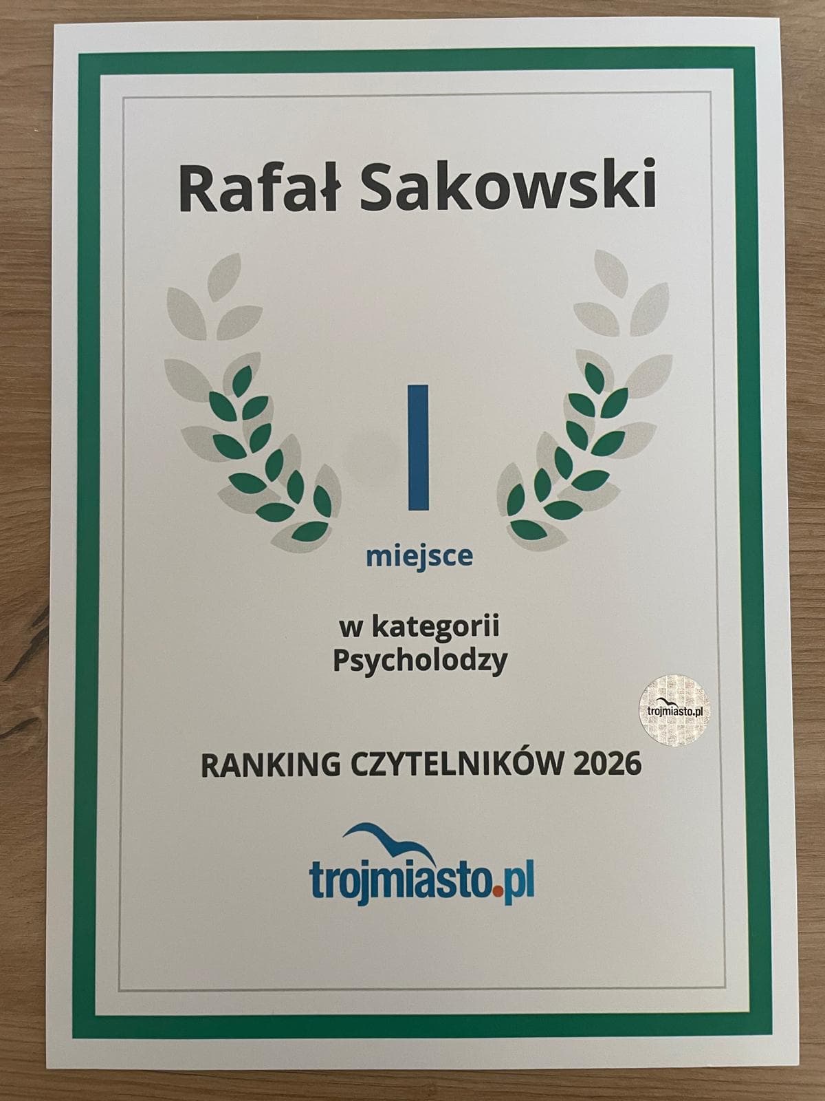 Certyfikat Rafała Sakowskiego 37